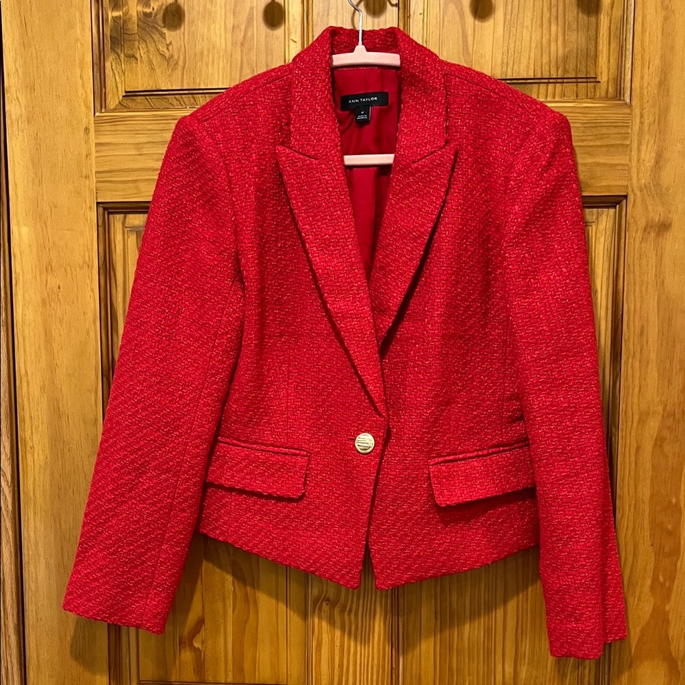Ann Taylor Red Women's Blazer Jacket